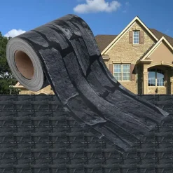 vidaXL Tuinscherm steen-look 35x0,19 m PVC grijs