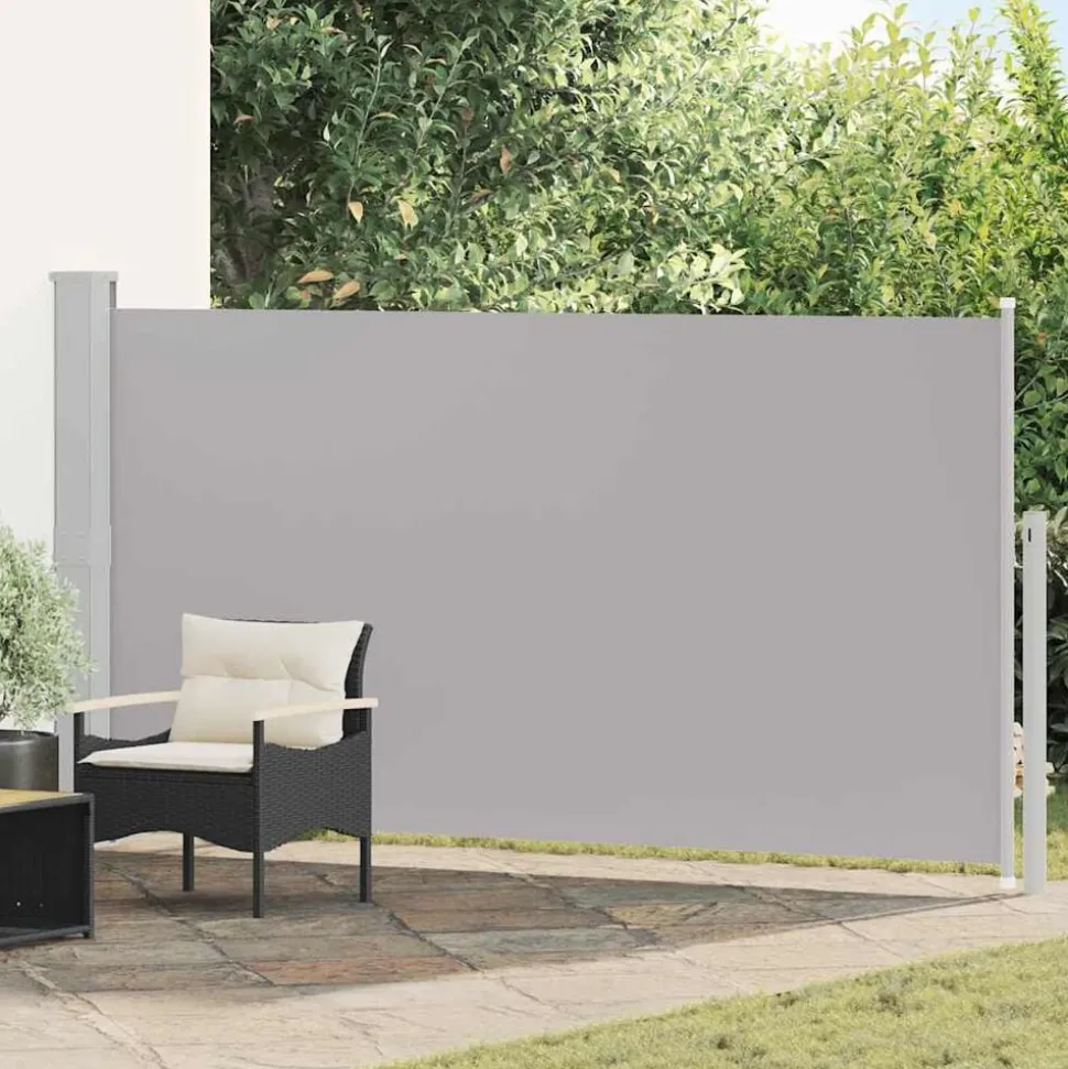 vidaXL Tuinscherm uittrekbaar 160x300 cm grijs