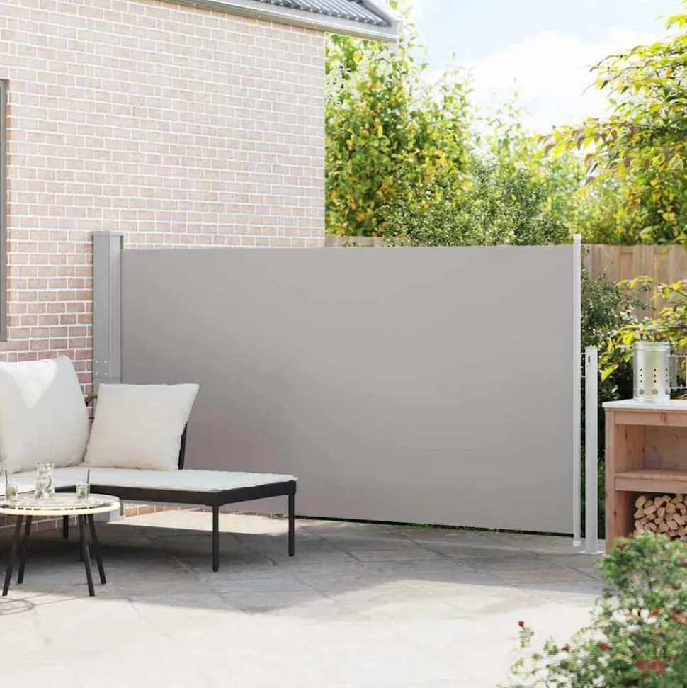 vidaXL Tuinscherm uittrekbaar 160x300 cm grijs