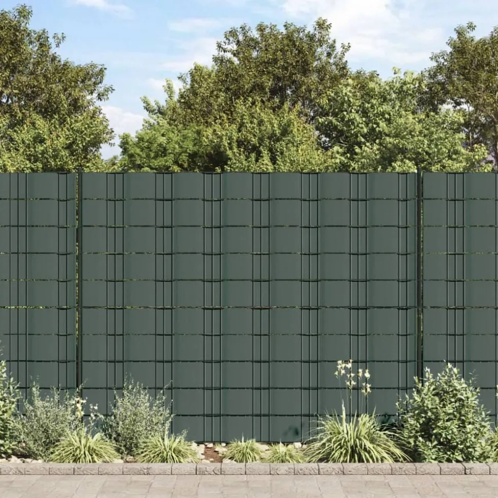 vidaXL Tuinscherm 70x0,19 m PVC groen