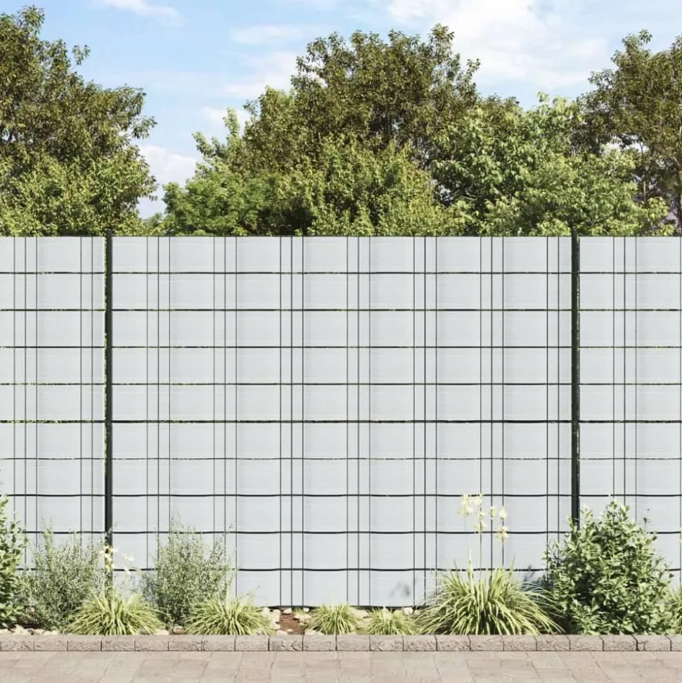 vidaXL Tuinschermen 10 st 252,5x19 m PVC lichtgrijs