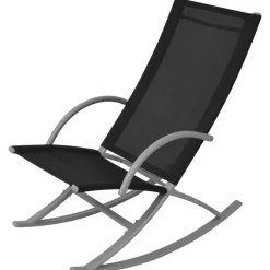 vidaXL Tuinschommelstoelen 2 st staal en textileen zwart