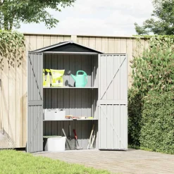 vidaXL Tuinschuur 116x45x175 cm gegalvaniseerd staal grijs