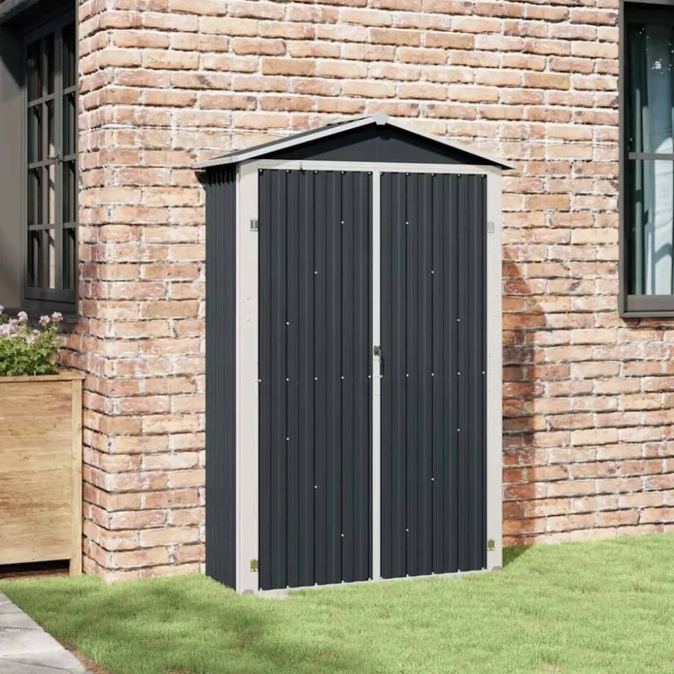 vidaXL Tuinschuur 116x45x175 cm gegalvaniseerd staal grijs