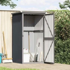 vidaXL Tuinschuur 88x89x161 cm gegalvaniseerd staal antracietkleurig