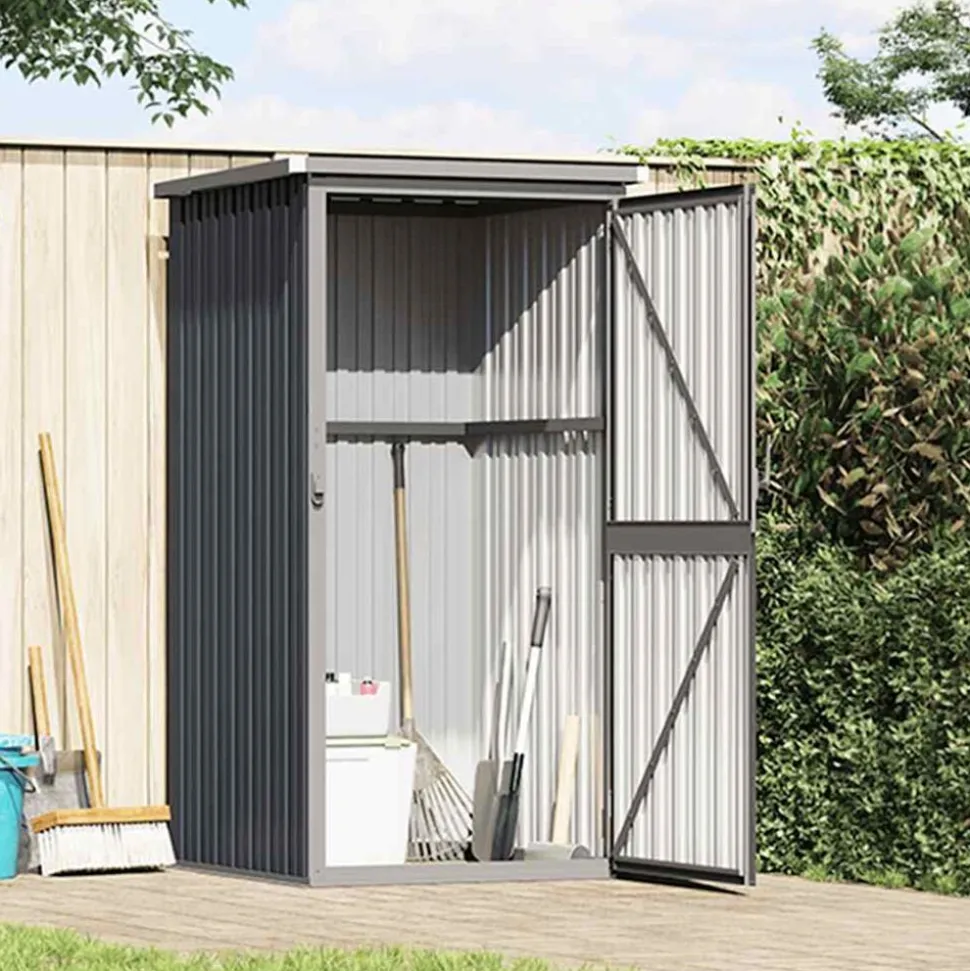 vidaXL Tuinschuur 88x89x161 cm gegalvaniseerd staal antracietkleurig