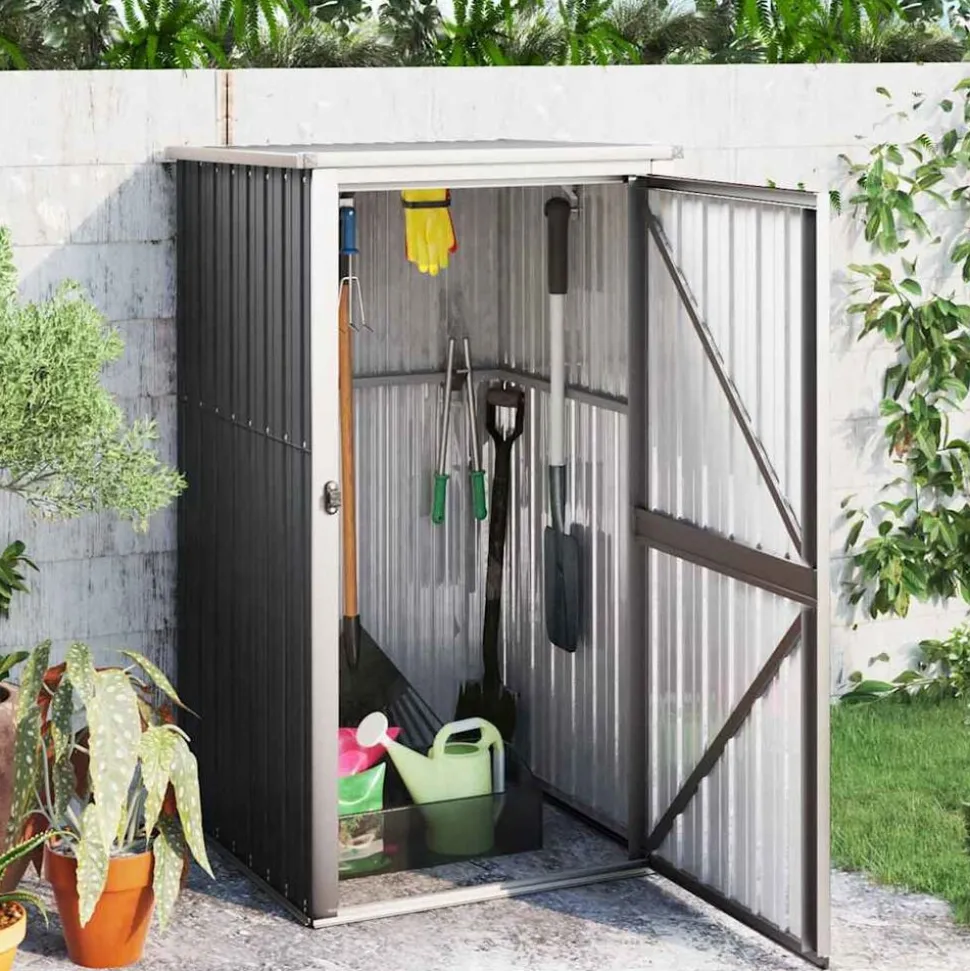 vidaXL Tuinschuur 88x89x161 cm gegalvaniseerd staal antracietkleurig