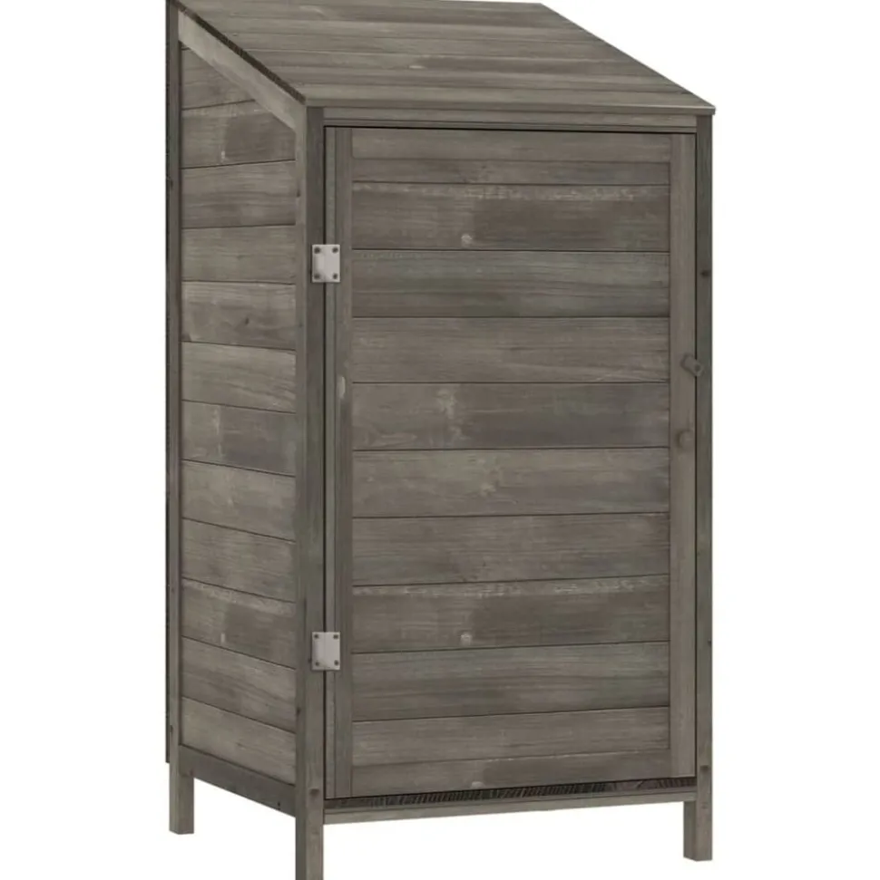 vidaXL Tuinschuur 55x52x112 cm massief vurenhout antracietkleurig