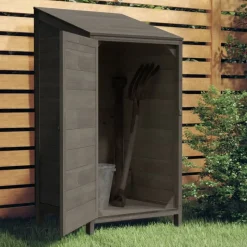 vidaXL Tuinschuur 55x52x112 cm massief vurenhout antracietkleurig