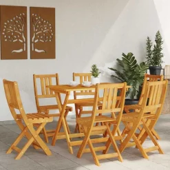 vidaXL Tuinstoel 6 pcs Olie naturel 40 x 42 x 85 cm Massief Acaciahout