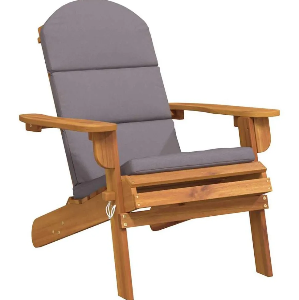 vidaXL Tuinstoel Adirondack met kussens massief acaciahout