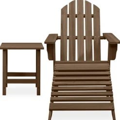 vidaXL Tuinstoel Adirondack voetenbank tafel massief vurenhout bruin