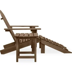 vidaXL Tuinstoel Adirondack voetenbank tafel massief vurenhout bruin
