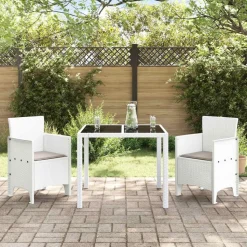 vidaXL Tuinstoel met kussen 2 pcs Wit 53 x 49 x 85 cm Polypropyleen
