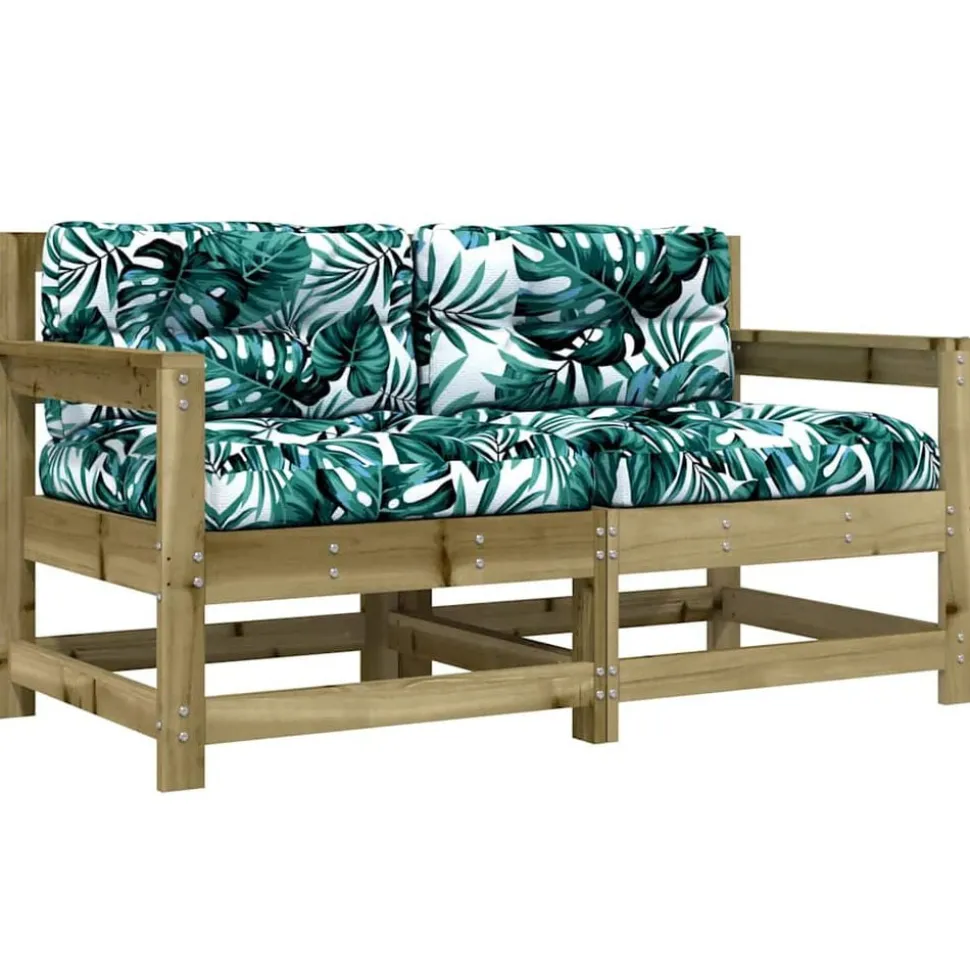 vidaXL Tuinstoelen 2 st met kussens geïmpregneerd grenenhout