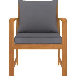 vidaXL Tuinstoelen 2 st met donkergrijs kussen massief acaciahout