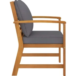 vidaXL Tuinstoelen 2 st met donkergrijs kussen massief acaciahout
