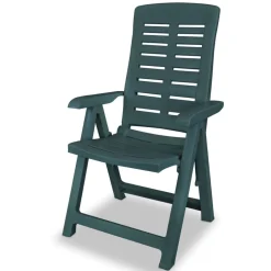 vidaXL Tuinstoelen 2 st verstelbaar kunststof groen