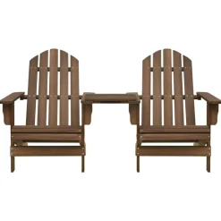 vidaXL Tuinstoelen Adirondack met tafeltje massief vurenhout bruin