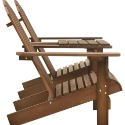 vidaXL Tuinstoelen Adirondack met tafeltje massief vurenhout bruin