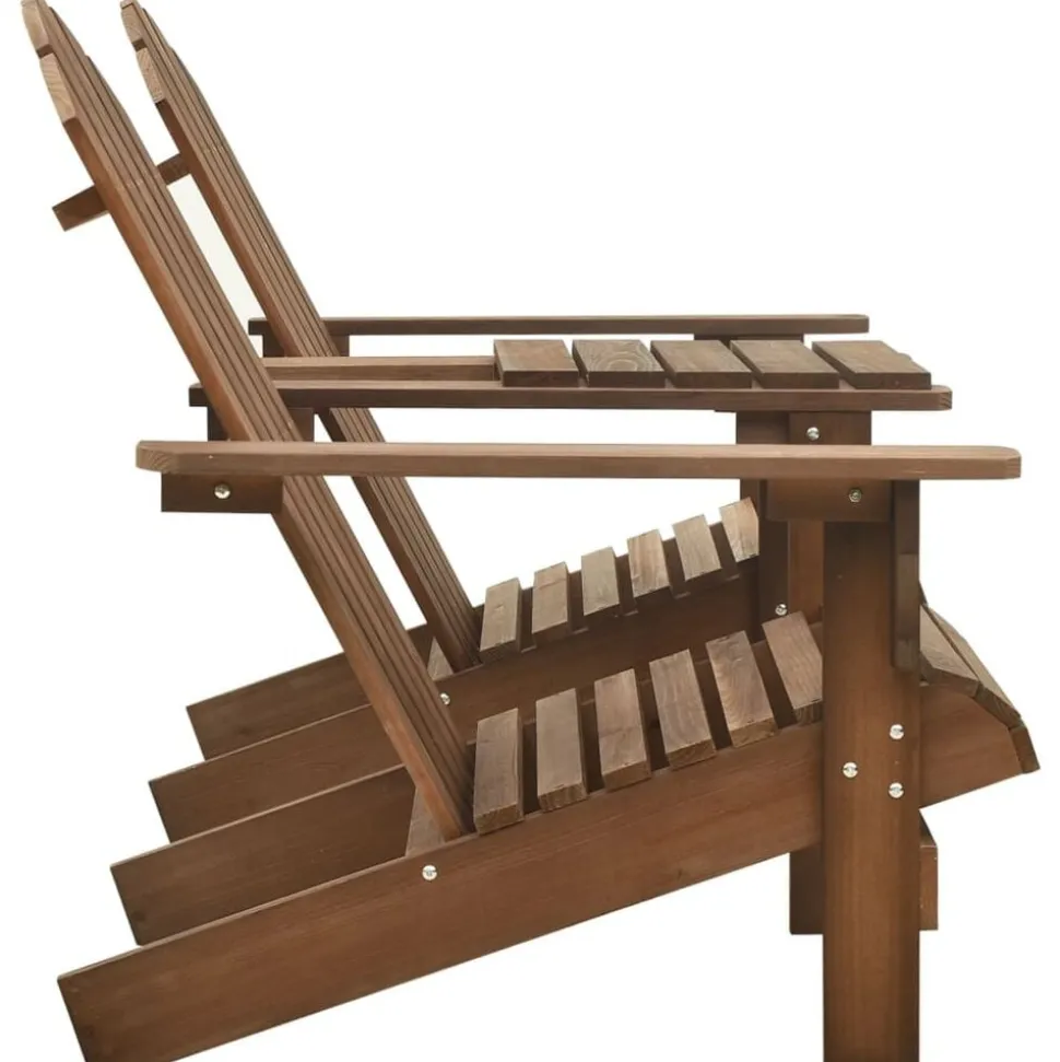 vidaXL Tuinstoelen Adirondack met tafeltje massief vurenhout bruin