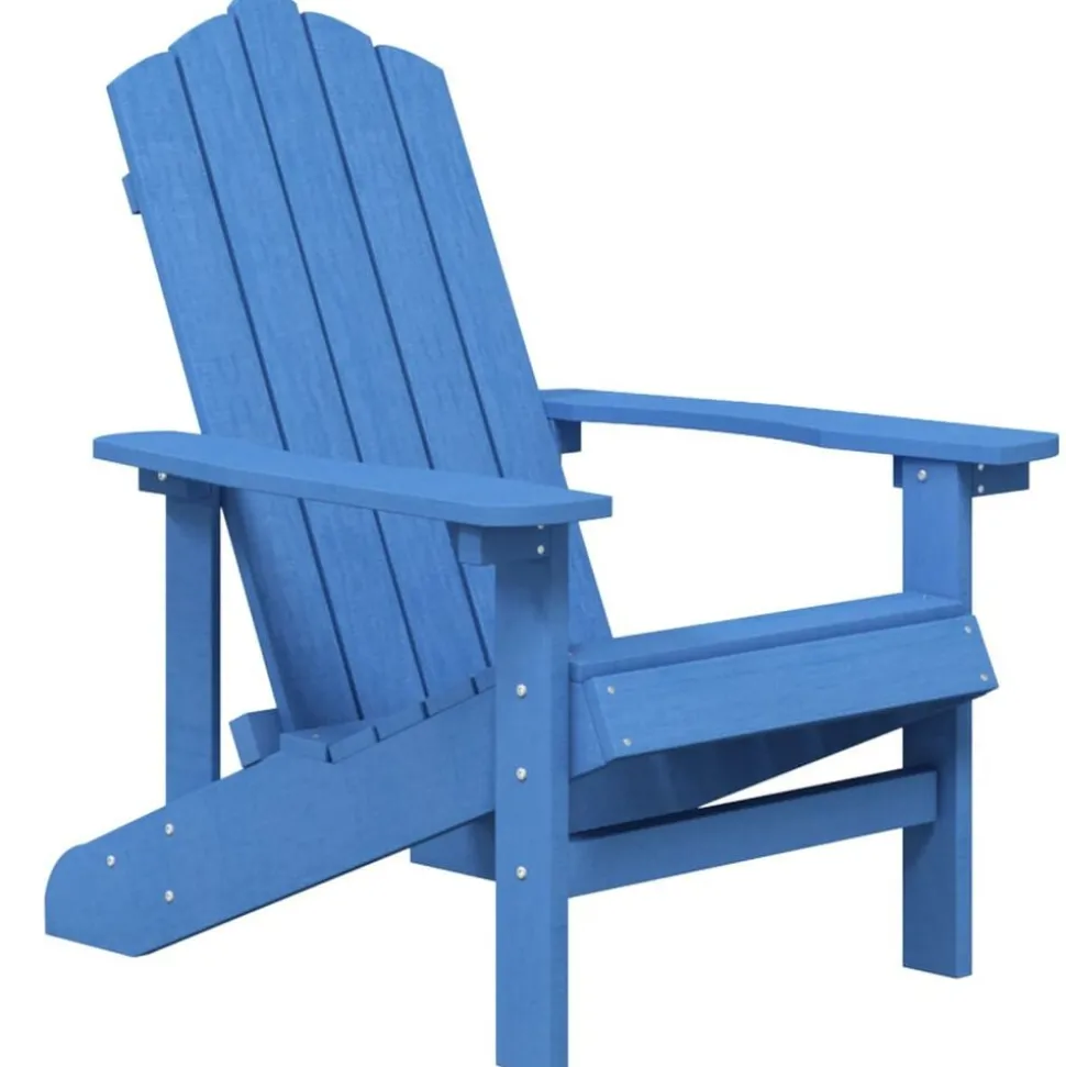 vidaXL Tuinstoelen Adirondack met tafel HDPE aquablauw