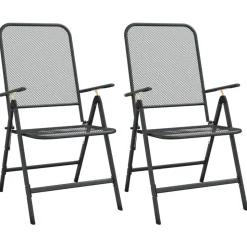 vidaXL Tuinstoelen inklapbaar 2 st metaalgaas antracietkleurig