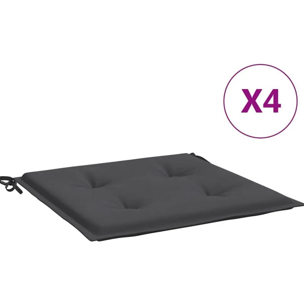 vidaXL Tuinstoelkussens 4 st 40x40x4 cm oxford stof antracietkleurig