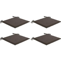 vidaXL Tuinstoelkussens 4 st 40x40x4 cm oxford stof taupe