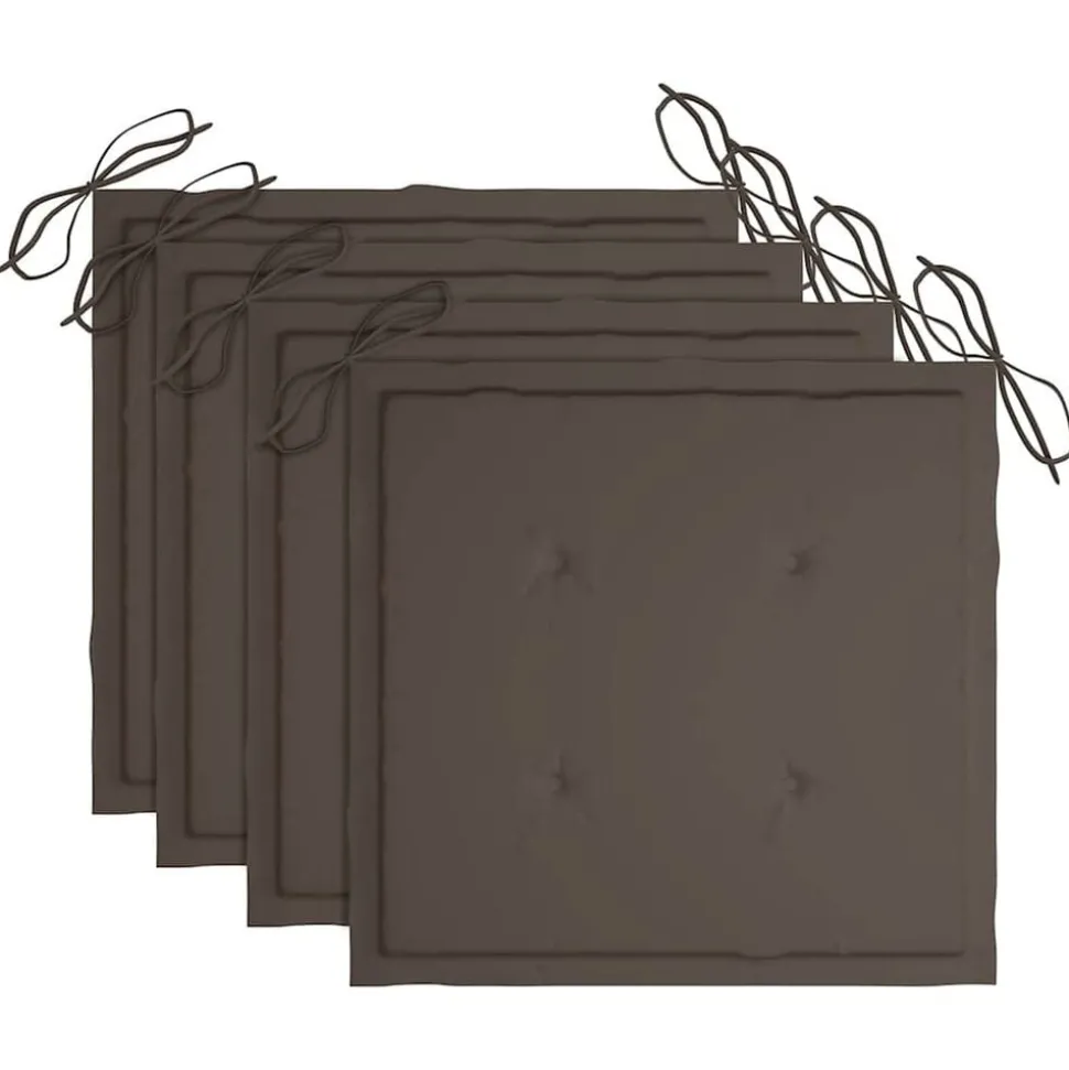 vidaXL Tuinstoelkussens 4 st 40x40x4 cm oxford stof taupe