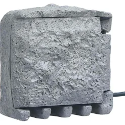 vidaXL Tuinstopcontact 4 ingangen waterbestendig polyresin grijs