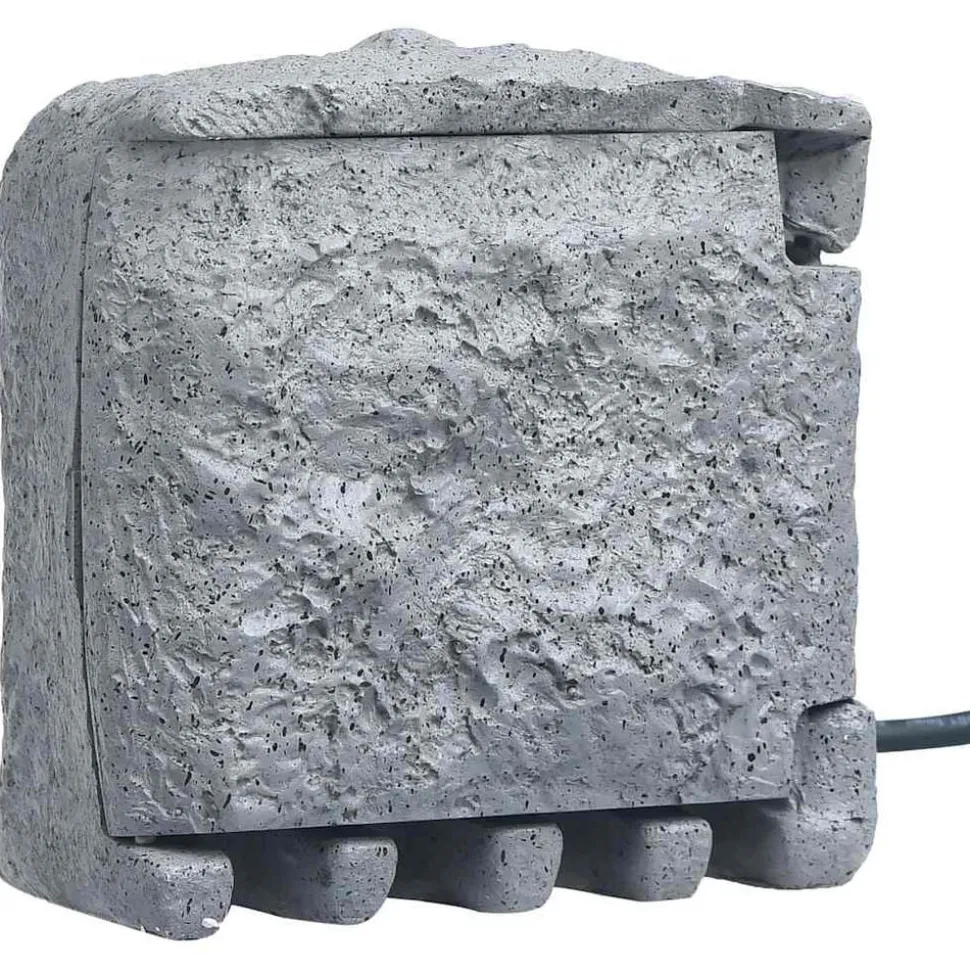 vidaXL Tuinstopcontact 2 ingangen met timer polyresin grijs