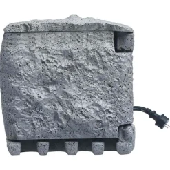 vidaXL Tuinstopcontact 2 ingangen met timer polyresin grijs