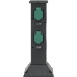 vidaXL Tuinstopcontact kolom 4-wegs 16x16x39,5 cm zwart en groen