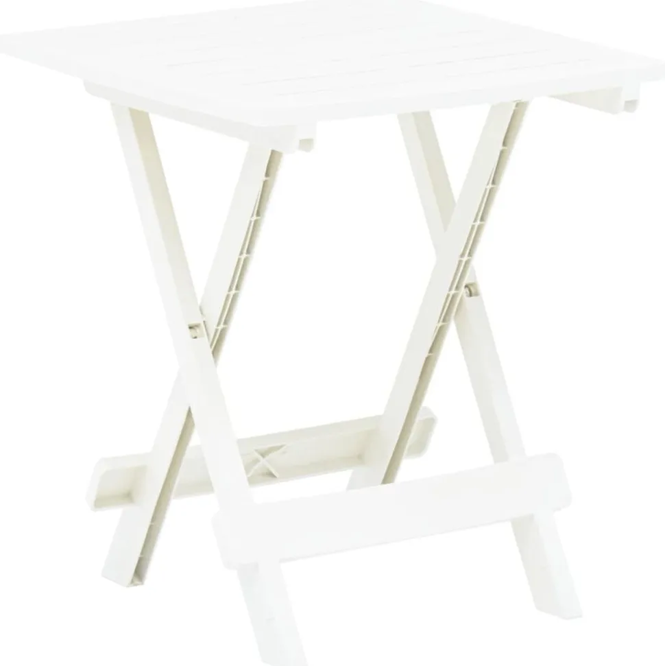 vidaXL Tuintafel inklapbaar 45x43x50 cm kunststof wit
