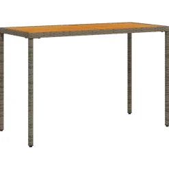 vidaXL Tuintafel met acaciahouten blad 115x54x74 cm poly rattan grijs