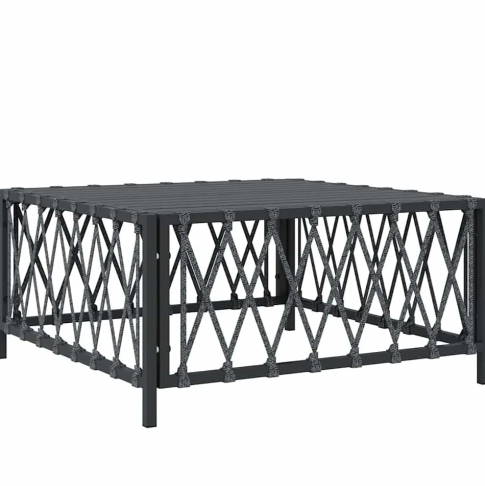 vidaXL Tuintafel 70x70x34 cm geweven stof antracietkleurig