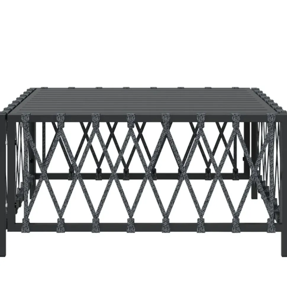 vidaXL Tuintafel 70x70x34 cm geweven stof antracietkleurig