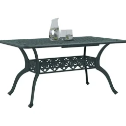 vidaXL Tuintafel 150x90x72 cm gietaluminium groen