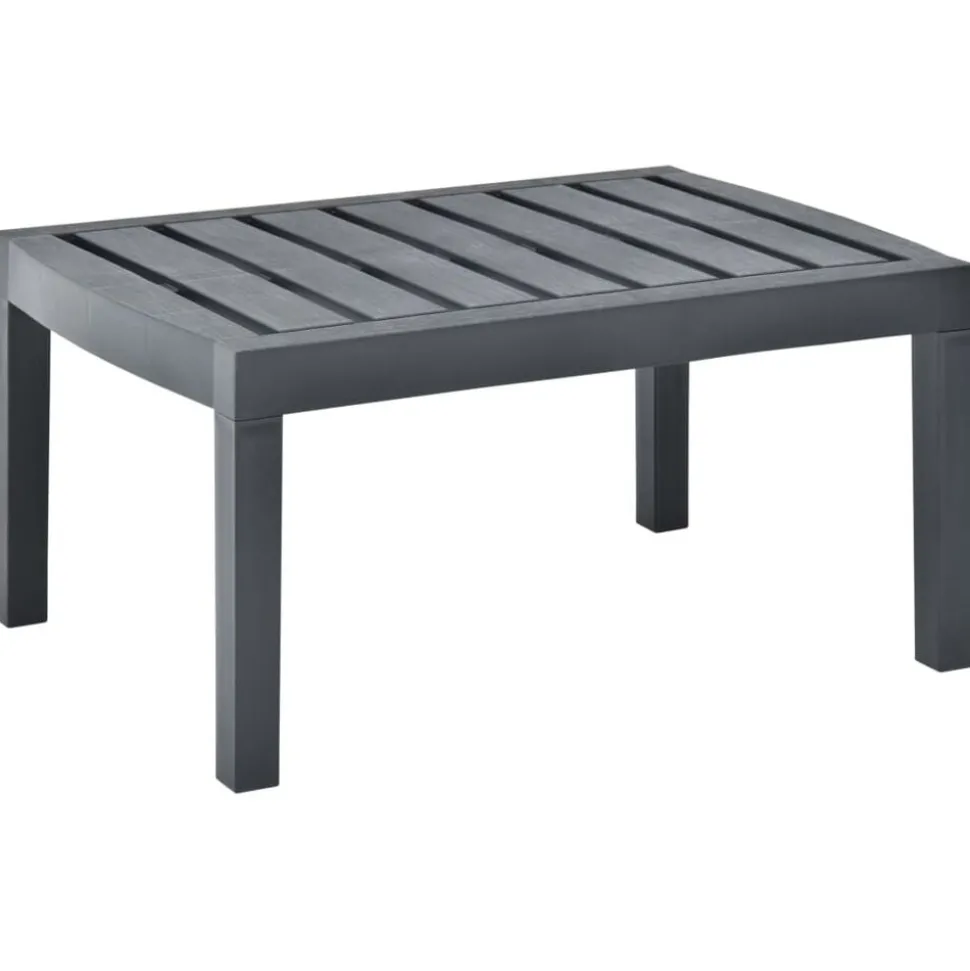 vidaXL Tuintafel 78x55x38 cm kunststof antracietkleurig