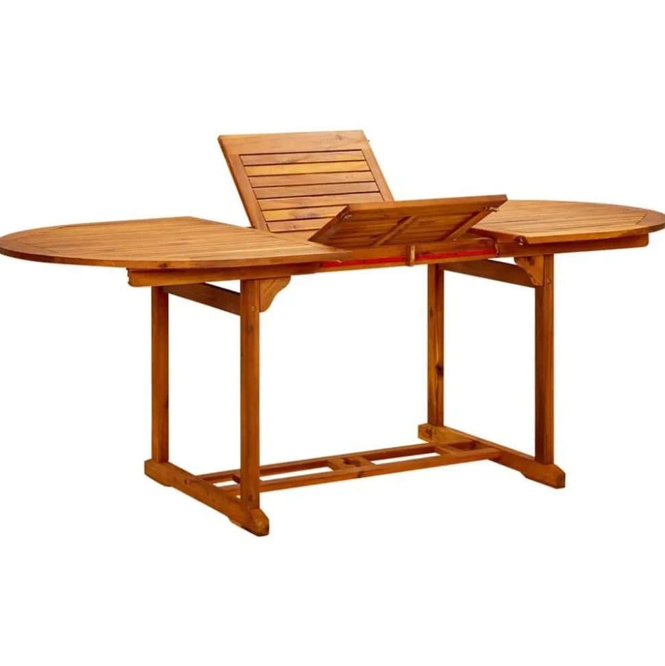 vidaXL Tuintafel (150-200)x100x75 cm massief acaciahout