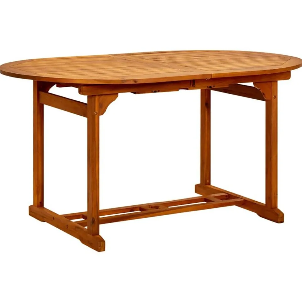 vidaXL Tuintafel (150-200)x100x75 cm massief acaciahout