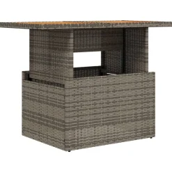 vidaXL Tuintafel 100x55x73 cm poly rattan en acaciahout grijs