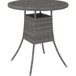 vidaXL Tuintafel 70x70x73 cm poly rattan grijs