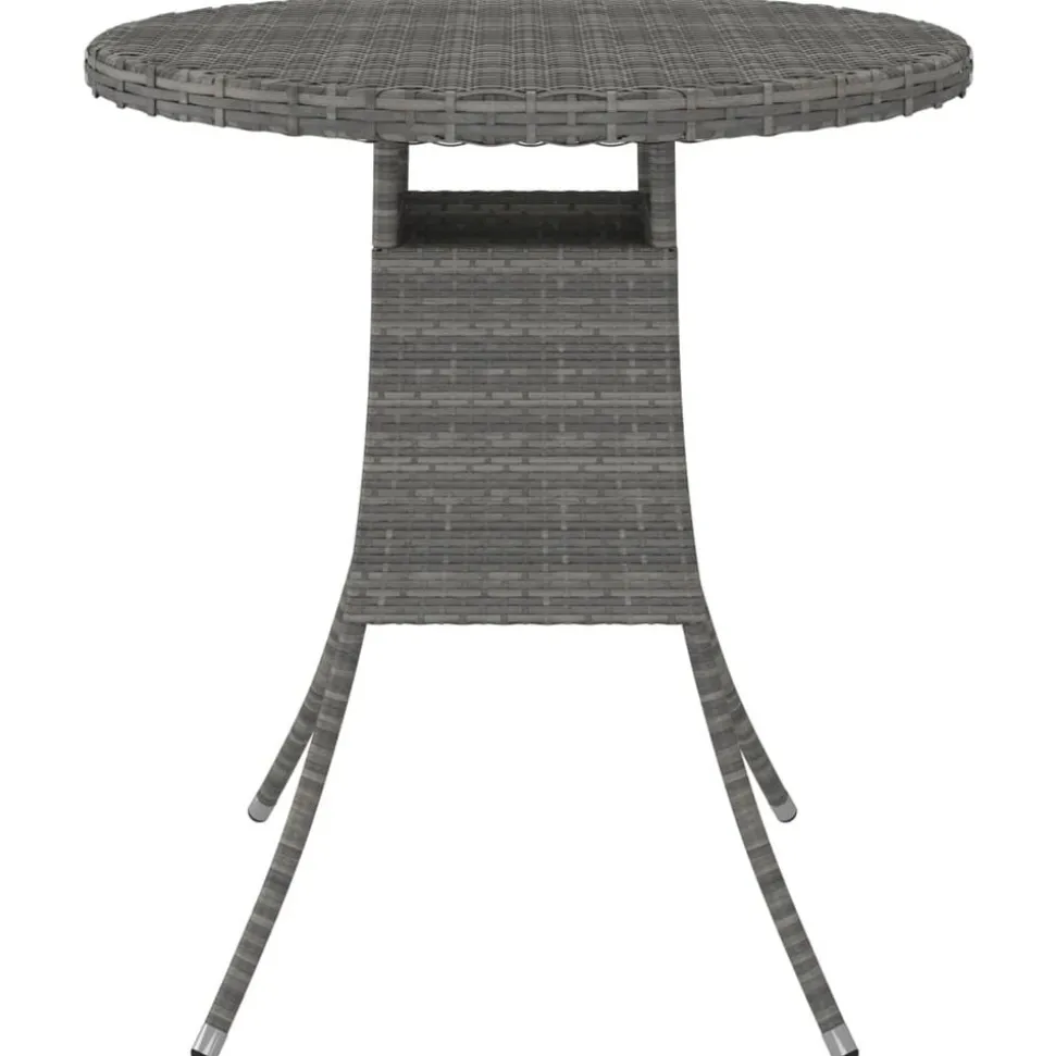 vidaXL Tuintafel 70x70x73 cm poly rattan grijs