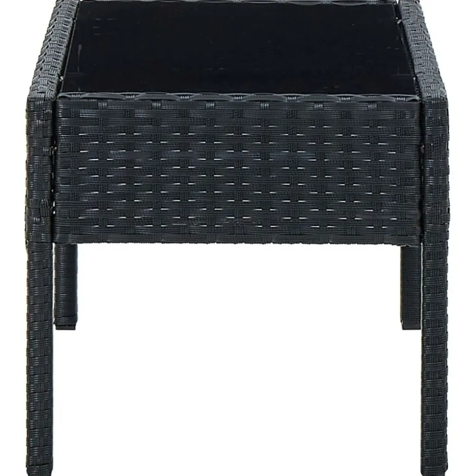 vidaXL Tuintafel 75x40x37 cm poly rattan zwart