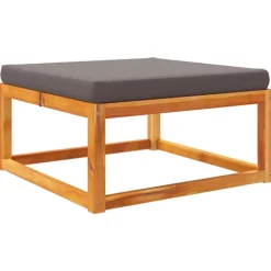 vidaXL Tuinvoetenbank met kussen 65x65x29 massief acaciahout