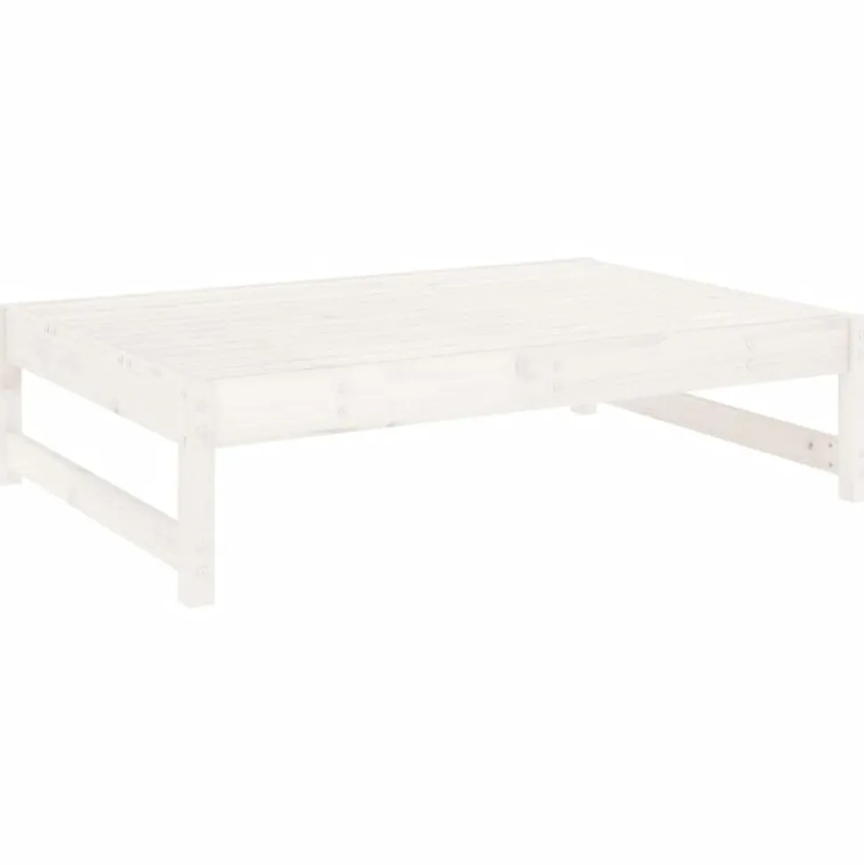 vidaXL Tuinvoetenbank 120x80 cm massief grenenhout wit