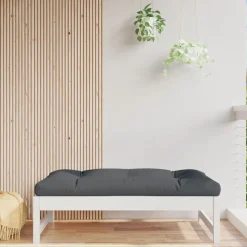 vidaXL Tuinvoetenbank 120x80 cm massief grenenhout wit