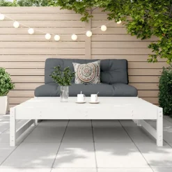 vidaXL Tuinvoetenbank 120x80 cm massief grenenhout wit